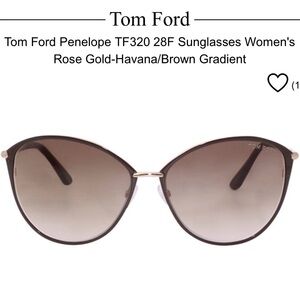 Tom Ford Penelope Rose TF320 28F Gold, Brown Gradient Sunglasses